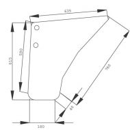 134771738N Szyba drzwi, dolna 635x590 mm