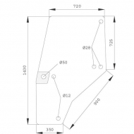 144950A1KR Szyba drzwi 1430x720 mm