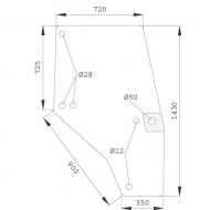 144969A1KR Szyba drzwi 1430x720 mm