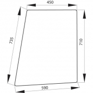 178810111130N Szyba drzwi, górna 580x735 mm
