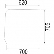 1984574C1N Szyba drzwi, góra 705x700 mm