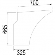 1984586C1N Szyba drzwi, dolna 710x670 mm