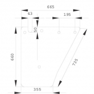 205810030650N Szyba drzwi, dolna 665x660 mm