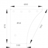 247811030960N Szyba drzwi, dolna 680x670 mm