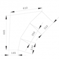 258514212300N Szyba drzwi, dolna 610x665 mm