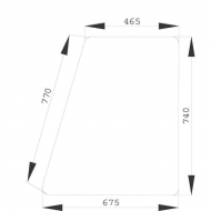 281500351050N Szyba drzwi, górna 675x770 mm