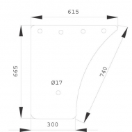 297810030510N Szyba drzwi, dolna 615x665 mm