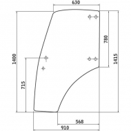 3203411N Szyba drzwiowa Lindner 1415x630 mm