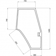 3804658M1N Szyba drzwiowa, prawa 1495x745 mm