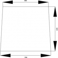 4354136N Szyba drzwi, górna 700x630 mm