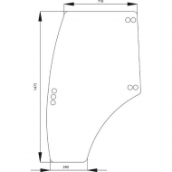 6000106468 Szyba kabiny, drzwiowa, 1475x710 mm