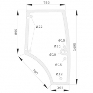 7700073324N Szyba drzwi 1495x780 mm