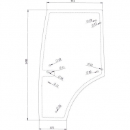 7700073324N Szyba drzwi 1495x780 mm