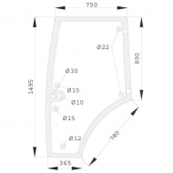 7700073325N Szyba drzwi 1495x780 mm