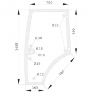 7700073325N Szyba drzwi 1495x780 mm