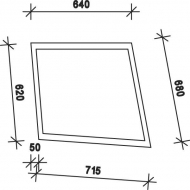 83944252N Szyba drzwi, górna 715x677 mm