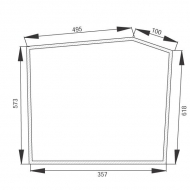 84368037 Szyba drzwi, dolna, Zetor 357x618 mm