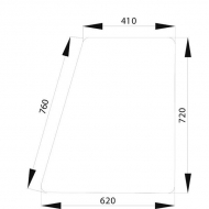 D4013 Szyba drzwi, górna 620x725 mm