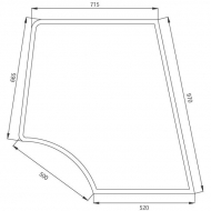 D4071 Szyba drzwi, górna 970x715 mm