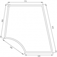 D4072 Szyba drzwi, górna 970x715 mm