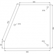 D6004T Szyba drzwi, górna 700x665 mm