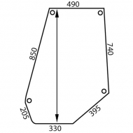 D6619 Szyba drzwi 1000x495 mm