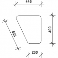 D6738 Szyba drzwi, dolna 485x450 mm