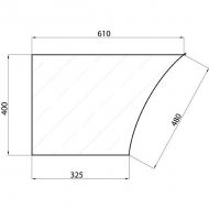 D6907 Szyba drzwi, dolna 610x400 mm