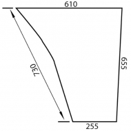 D6907A Szyba drzwi, dolna Lewa/Prawa 655x610 mm