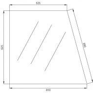 D7025 Szyba drzwi, górna 810x690 mm