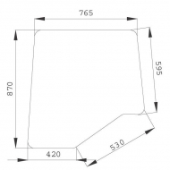 D7098 Szyba drzwi, jednoczęściowa 765x870 mm