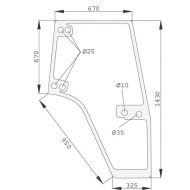 D7126 Szyba drzwi 1430x670 mm