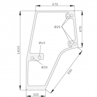 D7127 Szyba drzwi 1430x670 mm