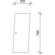 D7405 Szyba drzwi, górna, przednia 785x310 mm