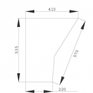 D7406 Szyba drzwi, dolna 540x420 mm