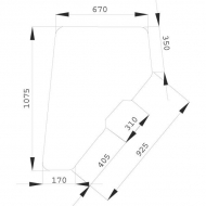 D8094 Szyba drzwi 1075x670 mm