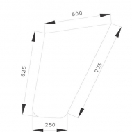 D8534 Szyba drzwi, dolna 775x500 mm