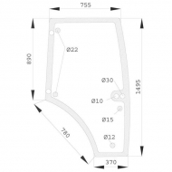 D8554 Szyba drzwi 1495x755 mm