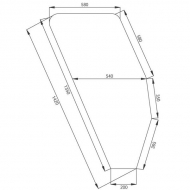 D9006T Szyba drzwi 1350x580 mm