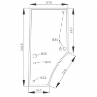 R131163N Szyba drzwiowa 1415x670 mm