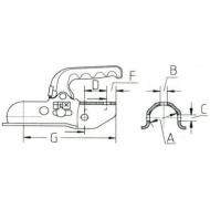 EM150A Zaczep kulowy, 1500 kg 45/46 mm