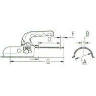 EM150G Zaczep kulowy, 1500 kg 70 mm