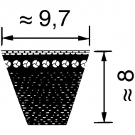 XPZ637 Pas klinowy wąskoprofilowy uzębiony, XPZ 9,7 x 637