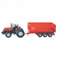 S01844 Traktor Massey Ferguson z przyczepą, SIKU