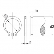 47145 Pierścień zabezpieczający zewnętrzny Kramp, 45 mm