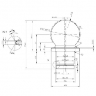 RO71177 Kula 80 mm z nakrętką