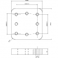 80000616 Płyta do wspawania 110x100 mm M16 Z-041.3 Bernhofer Gesenkschmiede