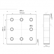 00645030 Płyta montażowa do zaczepu 130 x 130 mm M20 Scharmüller