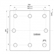 00645000 Płyta do wspawania 145x145/160 mm M20 Scharmüller