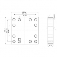 00645130 Płyta montażowa do zaczepu 160 x 160 mm M20 Scharmüller